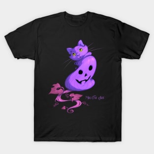 Mili Fay’s Halloween Pumpkin Cat — Purple T-Shirt